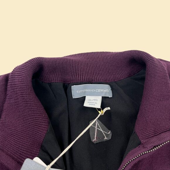 Y2K mens golf vest by Cutter & Buck, vintage 2000s burgundy quarter zip pullover - Picture 4 of 9